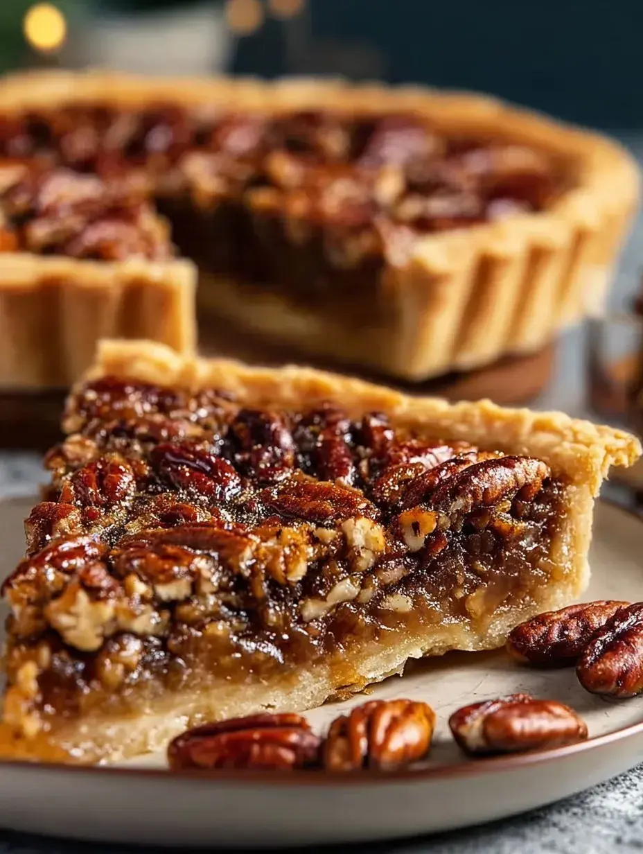 A golden brown Easy Vegan Dairy-Free Pecan Pie on a cooling rack in a cozy kitchen setting.