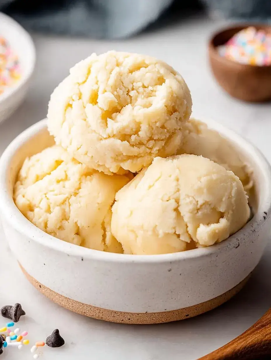 A bowl of creamy edible sugar cookie dough with a silver spoon