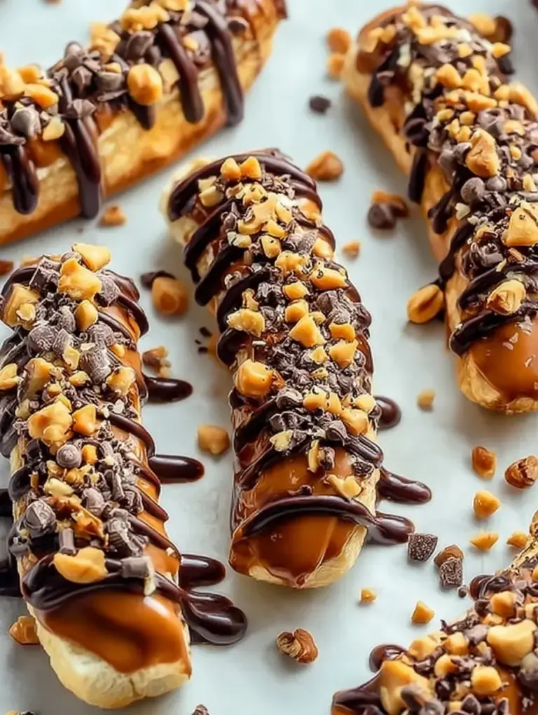 A tray of Frozen Banana Snickers bites with a dark chocolate coating and chopped peanuts on a parchment-lined sheet.
