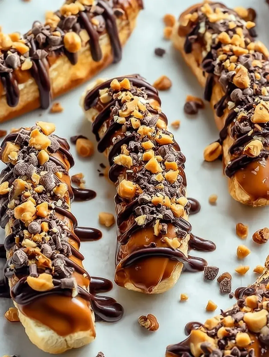 A tray of Frozen Banana Snickers bites with a dark chocolate coating and chopped peanuts on a parchment-lined sheet.