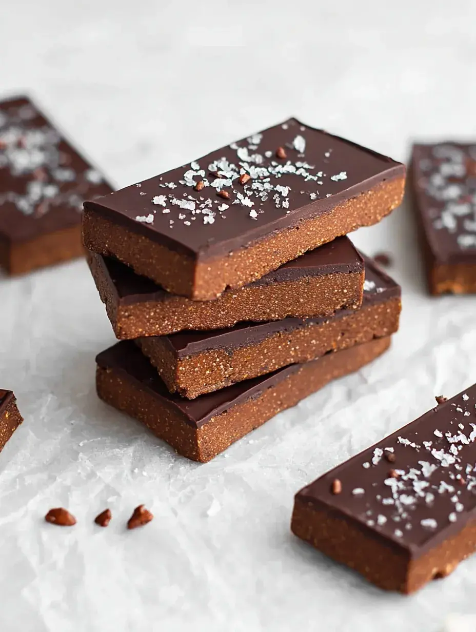 A rectangular slab of No-Bake Chocolate Protein Bars being cut on parchment paper.
