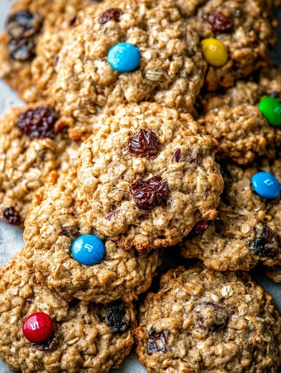 A stack of golden brown Classic Oatmeal Cookies on a cooling rack