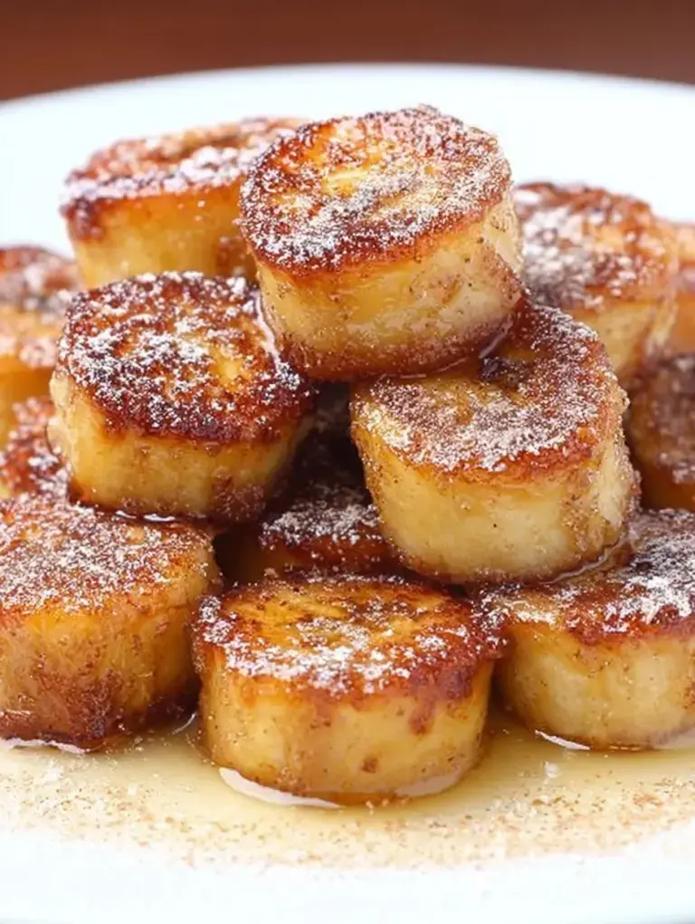 Golden brown pan fried cinnamon bananas caramelized in a skillet with honey