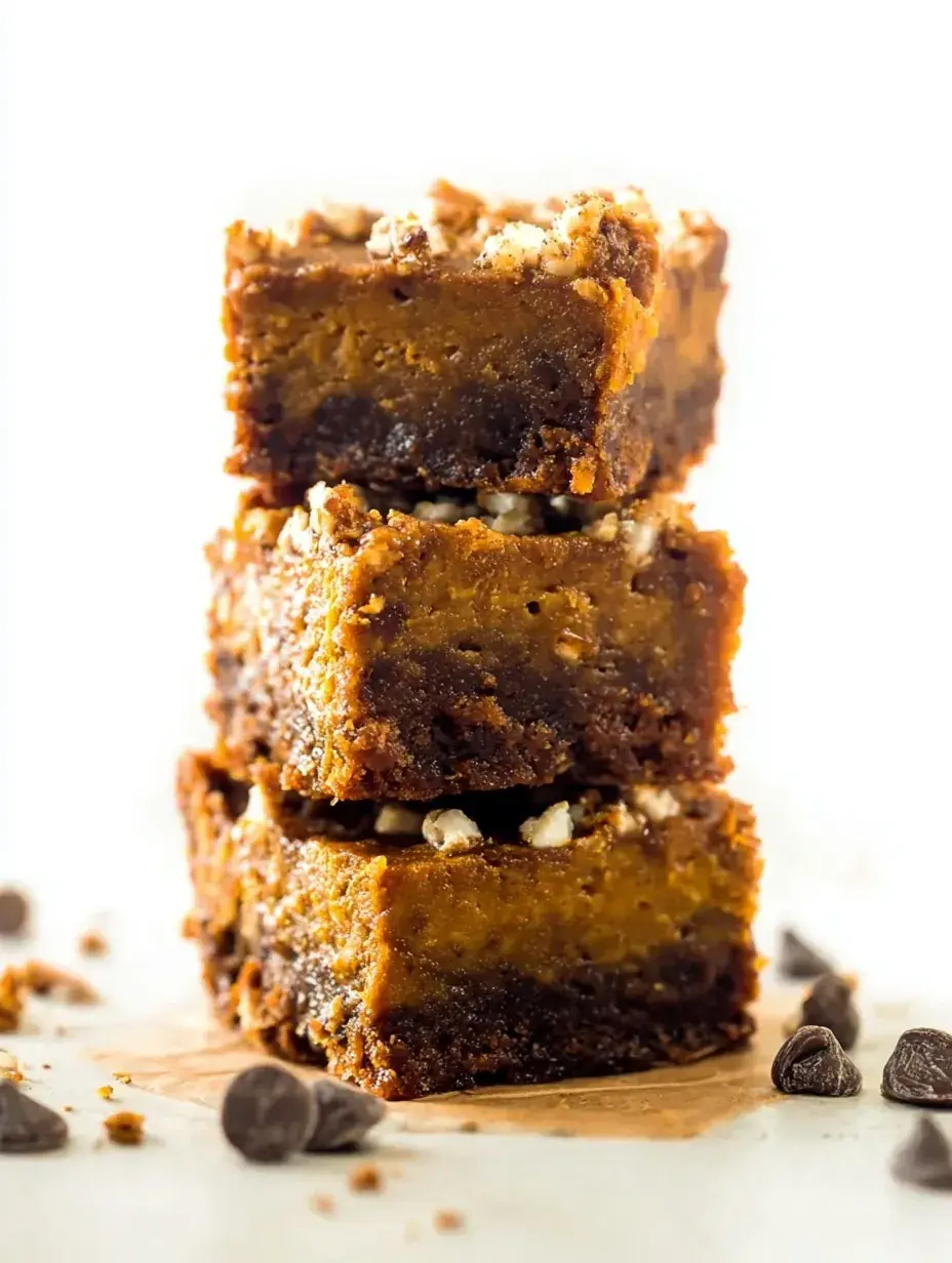 A tray of sliced Pumpkin Pie Magic Cookie Bars with toasted coconut and chocolate chips