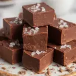 A platter of smooth and glossy Vegan Chocolate Fudge squares