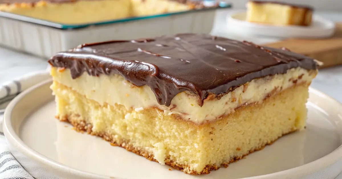 Boston Cream Poke Cake Delight