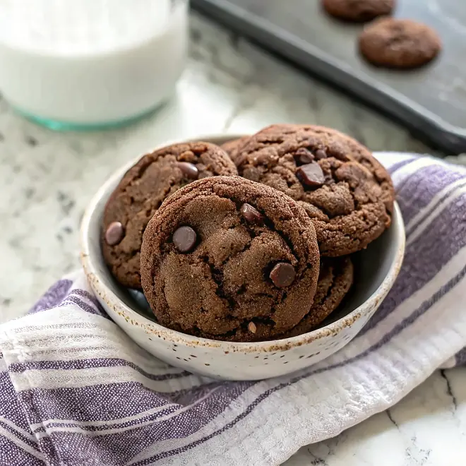 Chewy Dark Chocolate Pudding Cookies image1