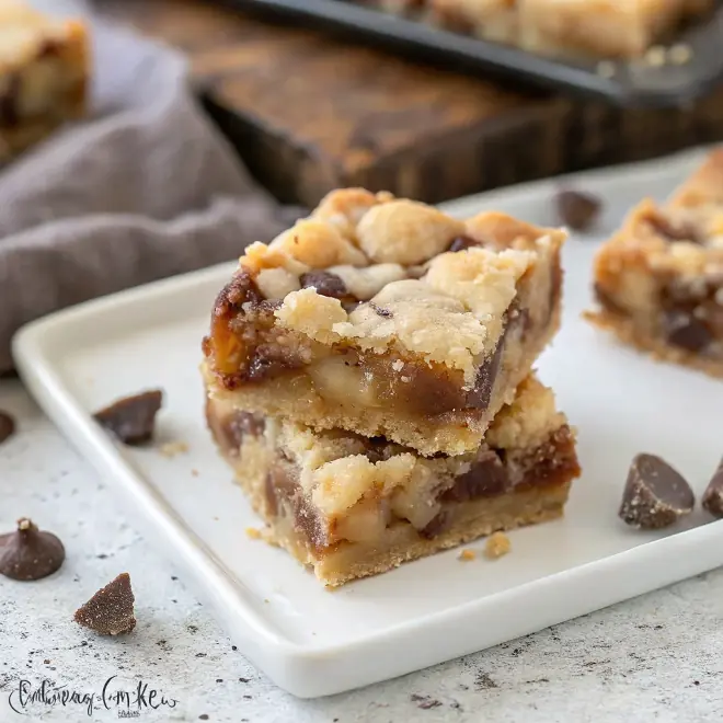 Chocolate Chip Caramel Butter Bars