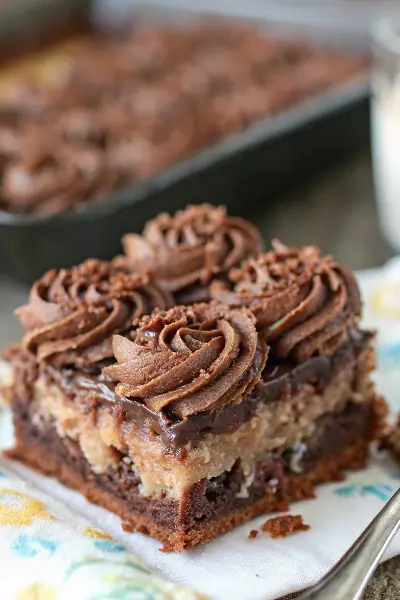 Delish German Chocolate Poke Cake