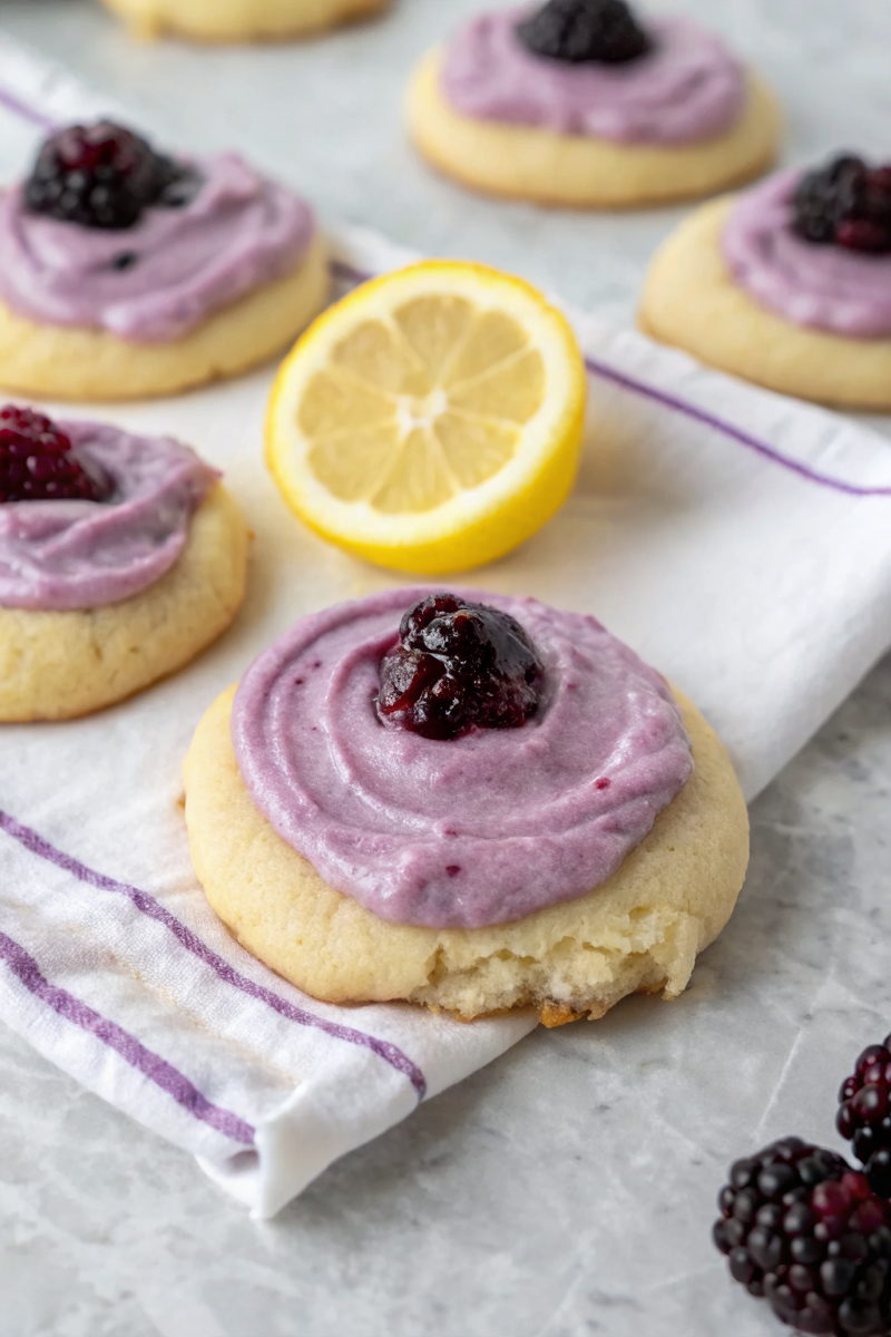 Delish Lemon Blackberry Crumbl Cookies image1