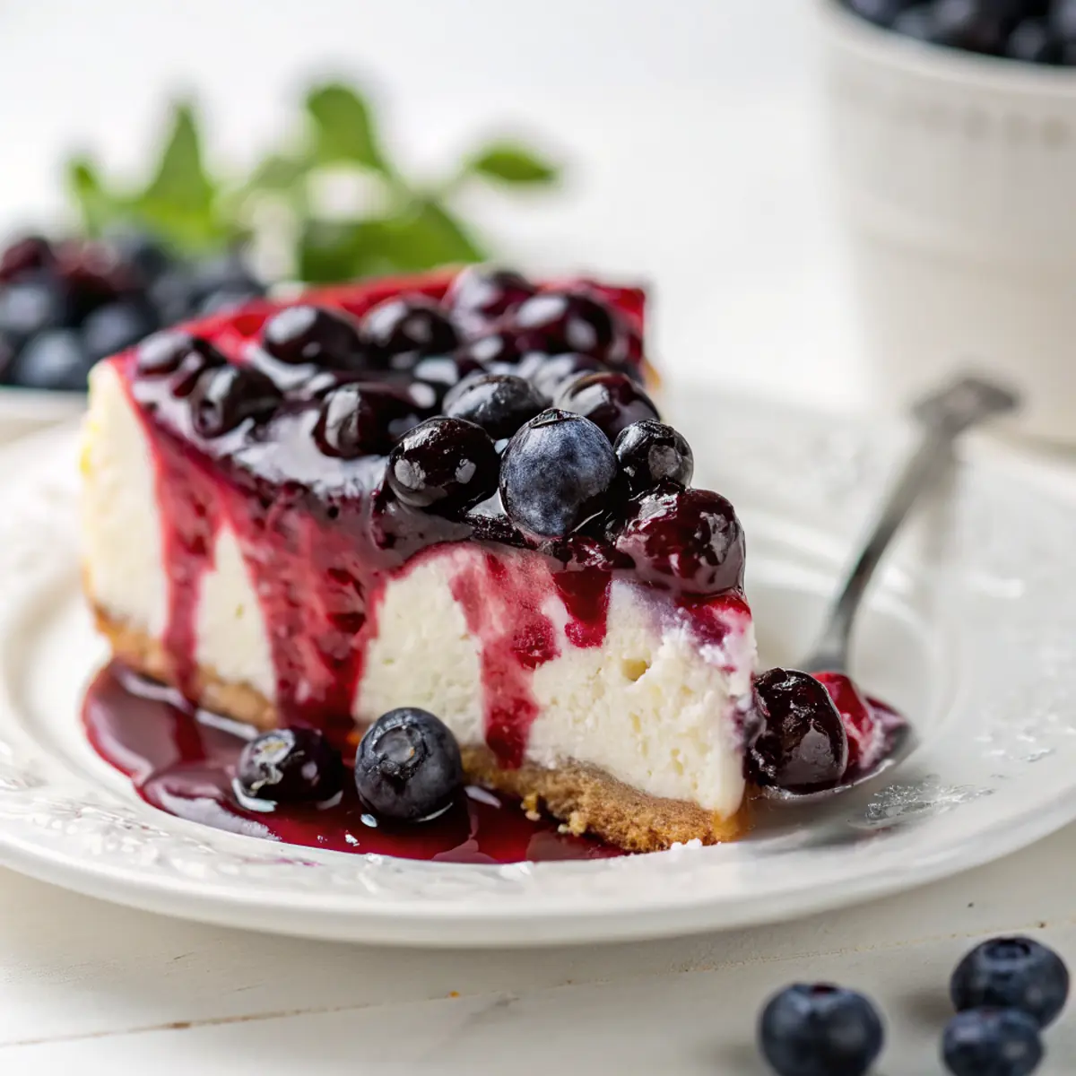 Easy Blueberry No Bake Cheesecake