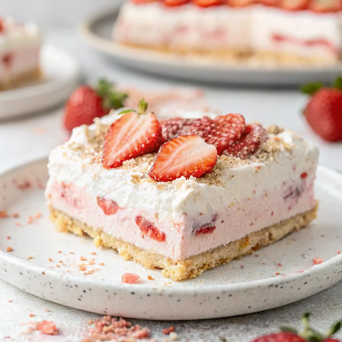 Easy No-Bake Strawberry Lasagna