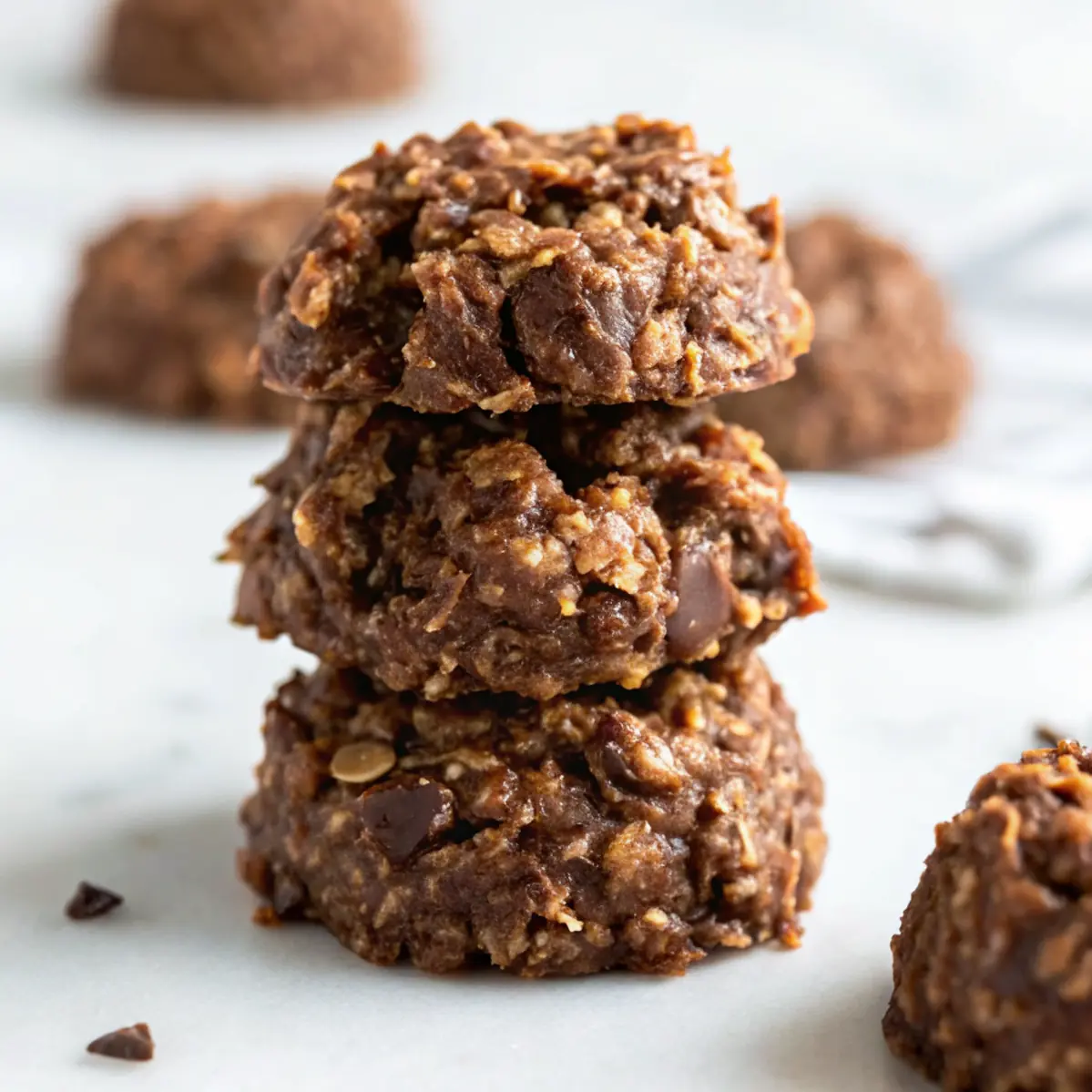 Healthy No Bake Chocolate Peanut Butter Cookies