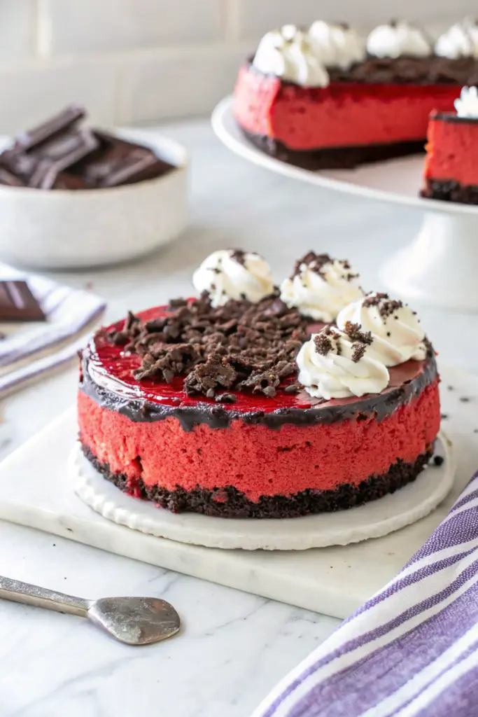 Red Velvet Oreo Cheesecake Delight recipe