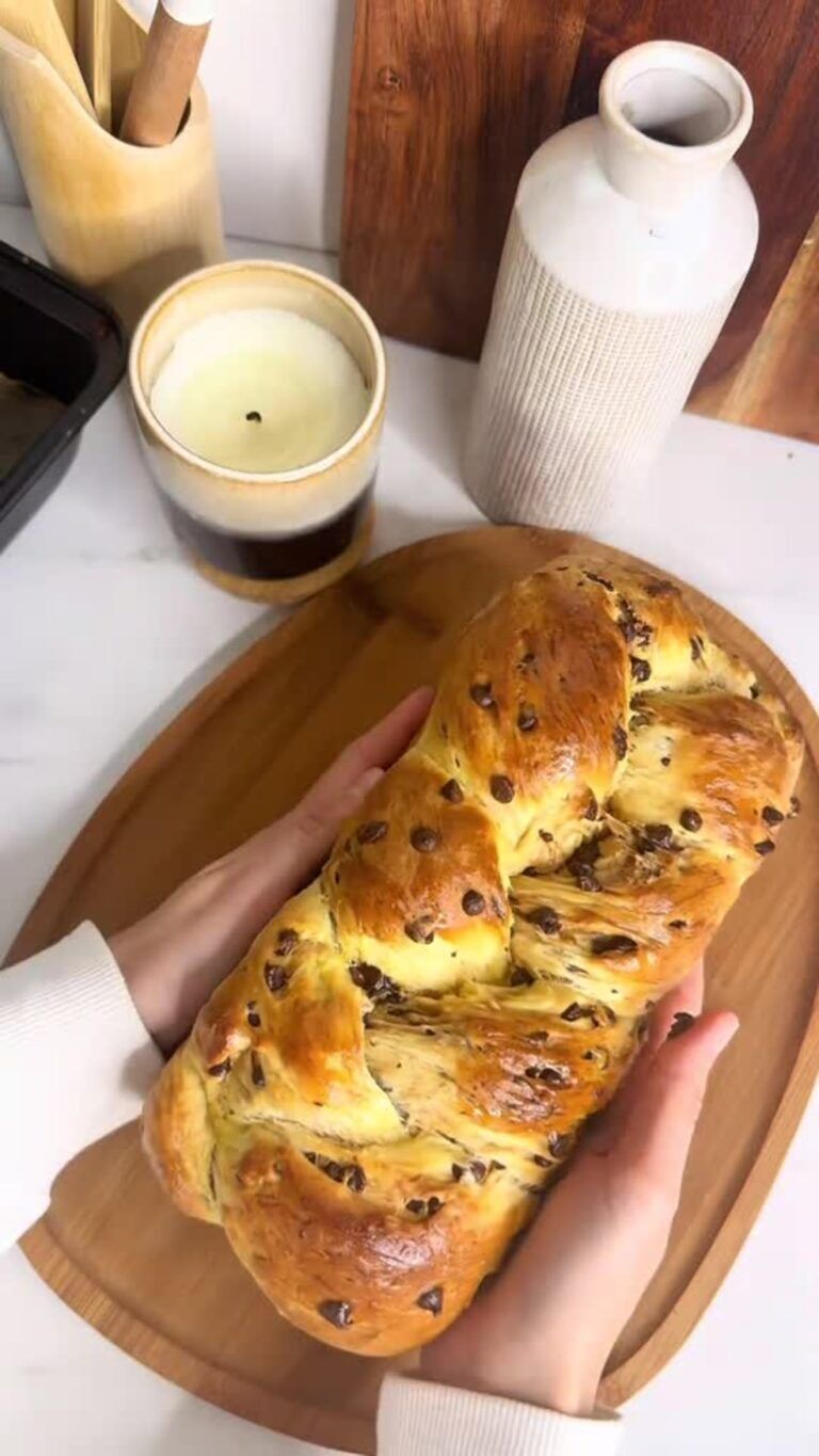 Fluffy Chocolate Chip Braided Brioche
