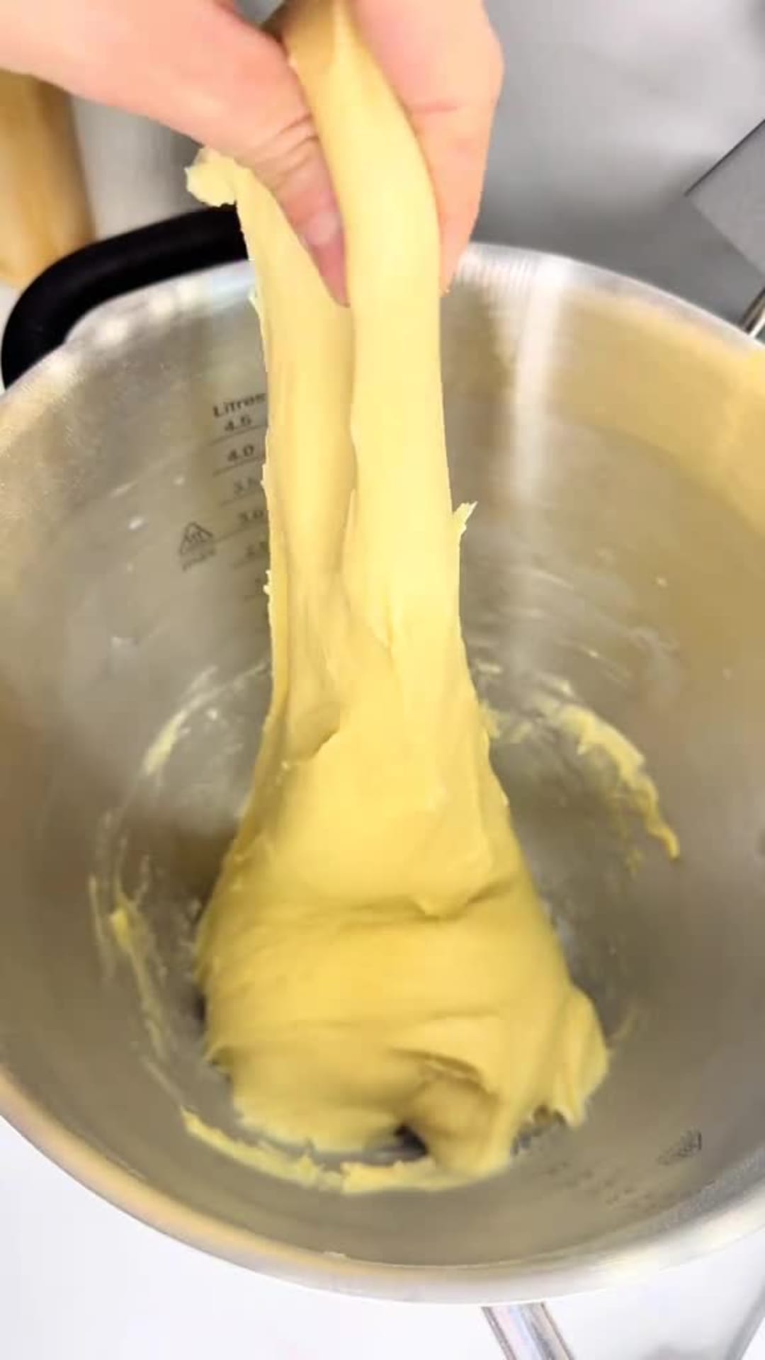 Fluffy Chocolate Chip Braided Brioche - Testing elastic windowpane dough