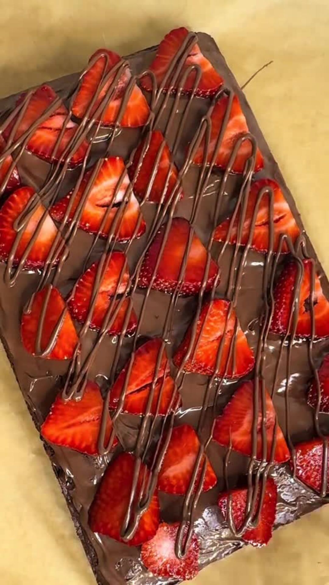 Fudgy Chocolate Strawberry Nutella Brownies