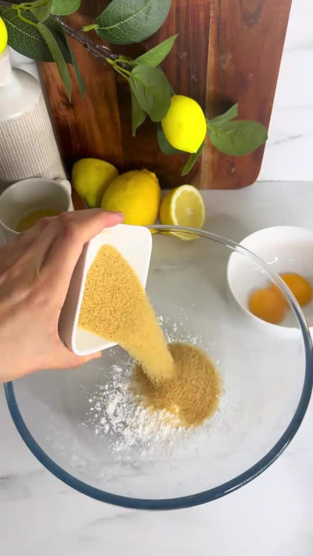 No-Bake Lemon Cheesecake Bars - Mixing lemon curd ingredients