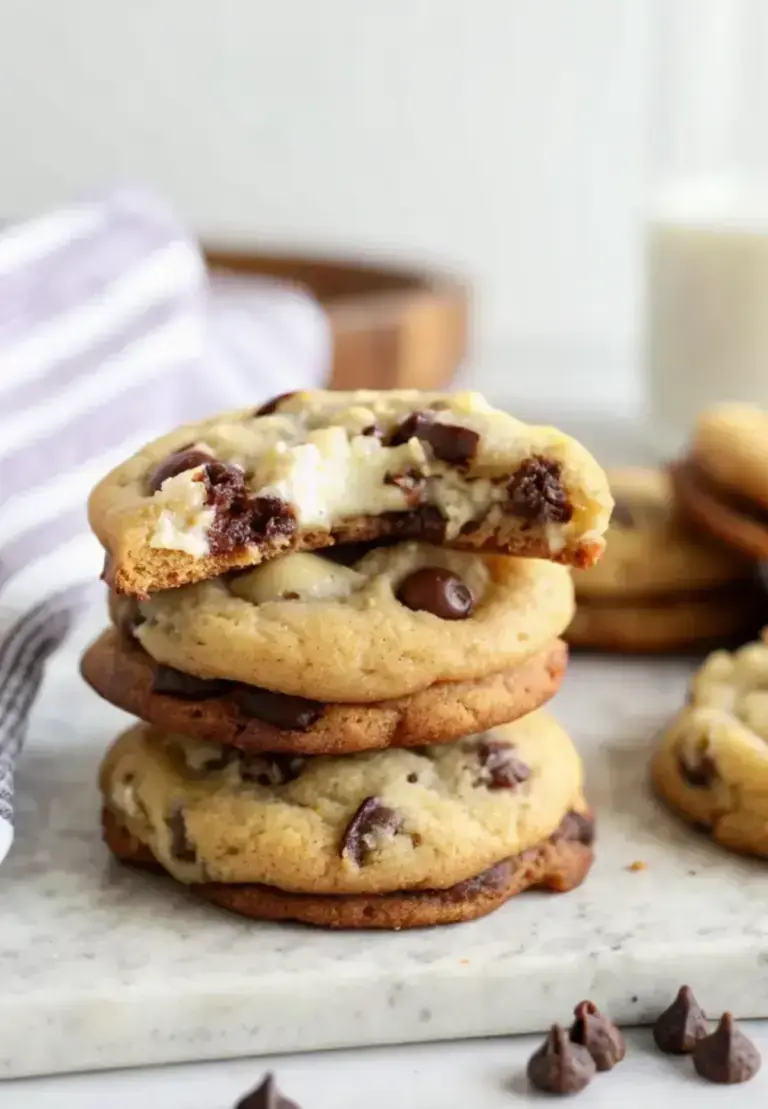 Cheesecake Stuffed Chocolate Chip Cookies - easy dessert recipe