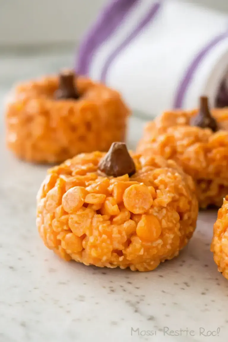 Crunchy Rice Krispie Pumpkins Recipe - easy dessert recipe