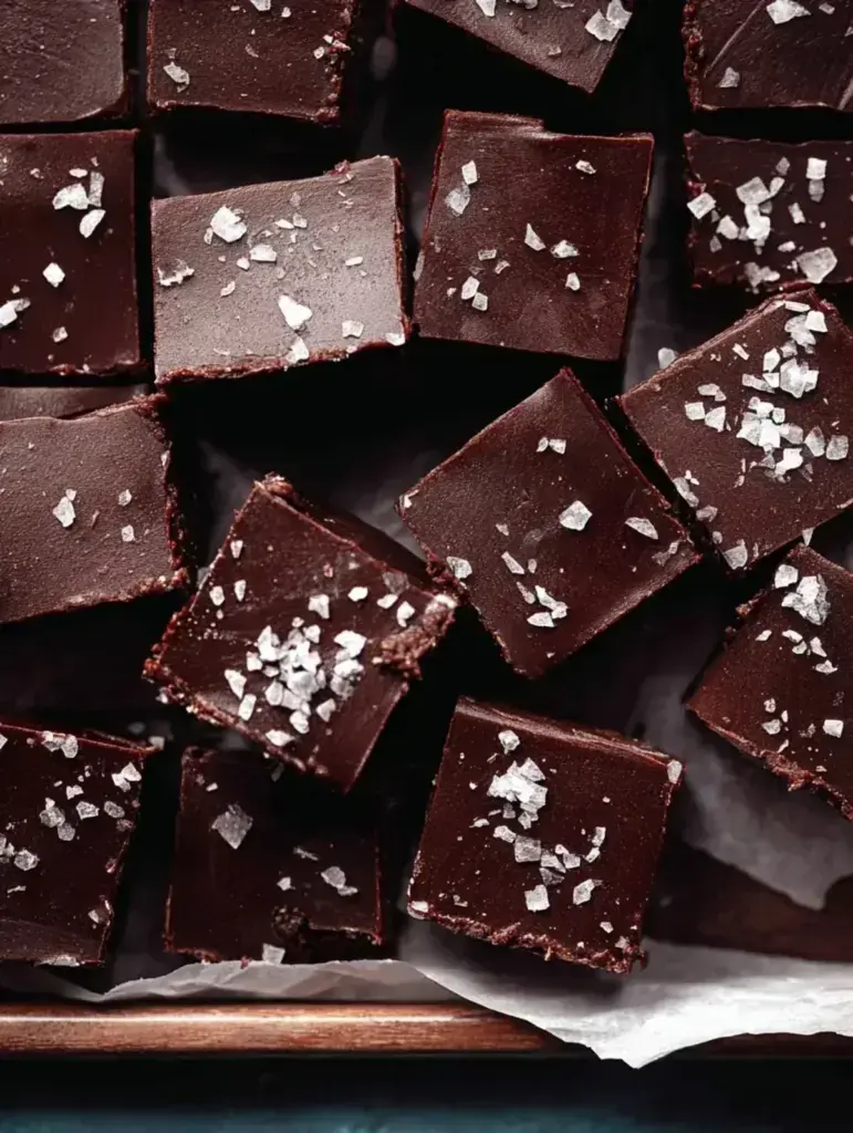 Dark Chocolate Sea Salt Vegan Fudge - easy dessert recipe