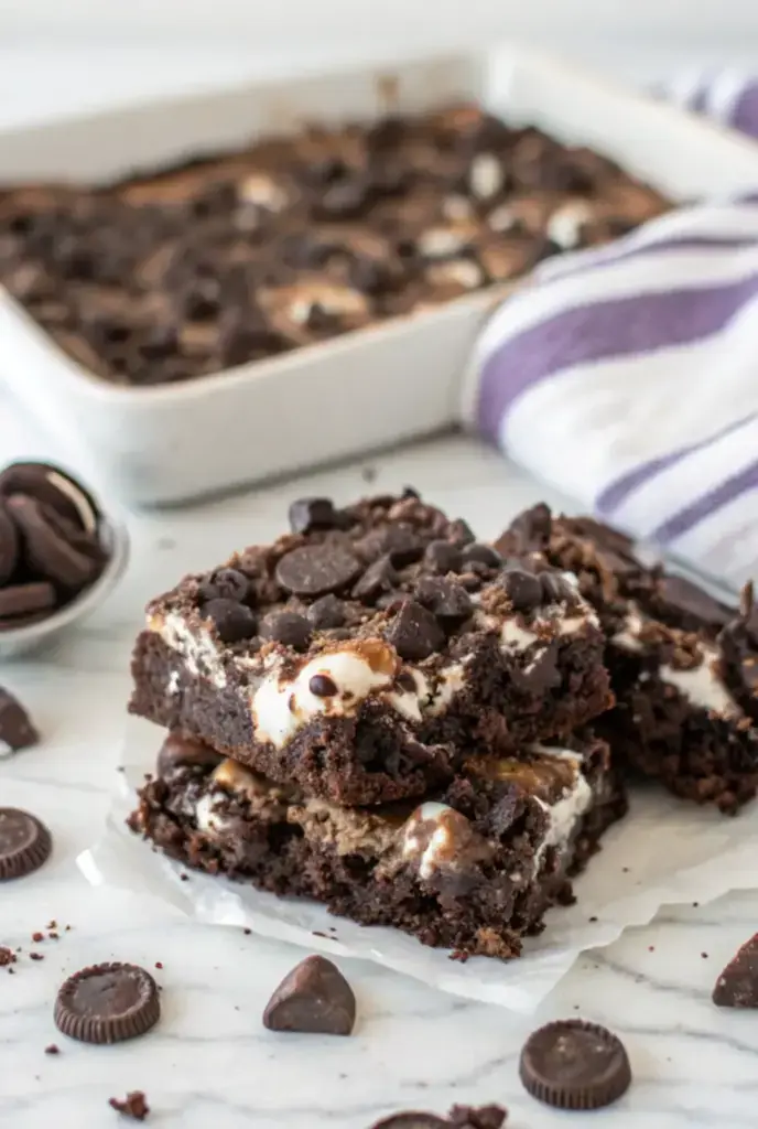 Delish Oreo Marshmallow Brownies - easy dessert recipe