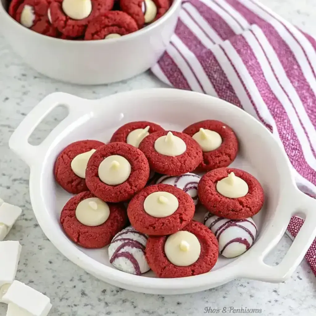 Delish Red Velvet Thumbprint Cookies recipe