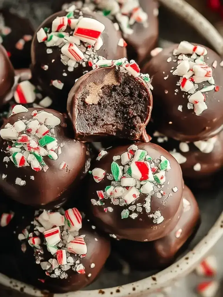 Easy No Bake Peppermint Gluten Free Oreo Truffles recipe