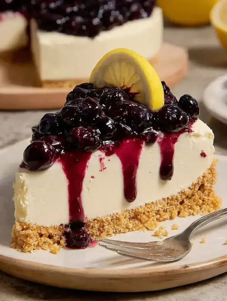 No-Bake Lemon Blueberry Cheesecake recipe