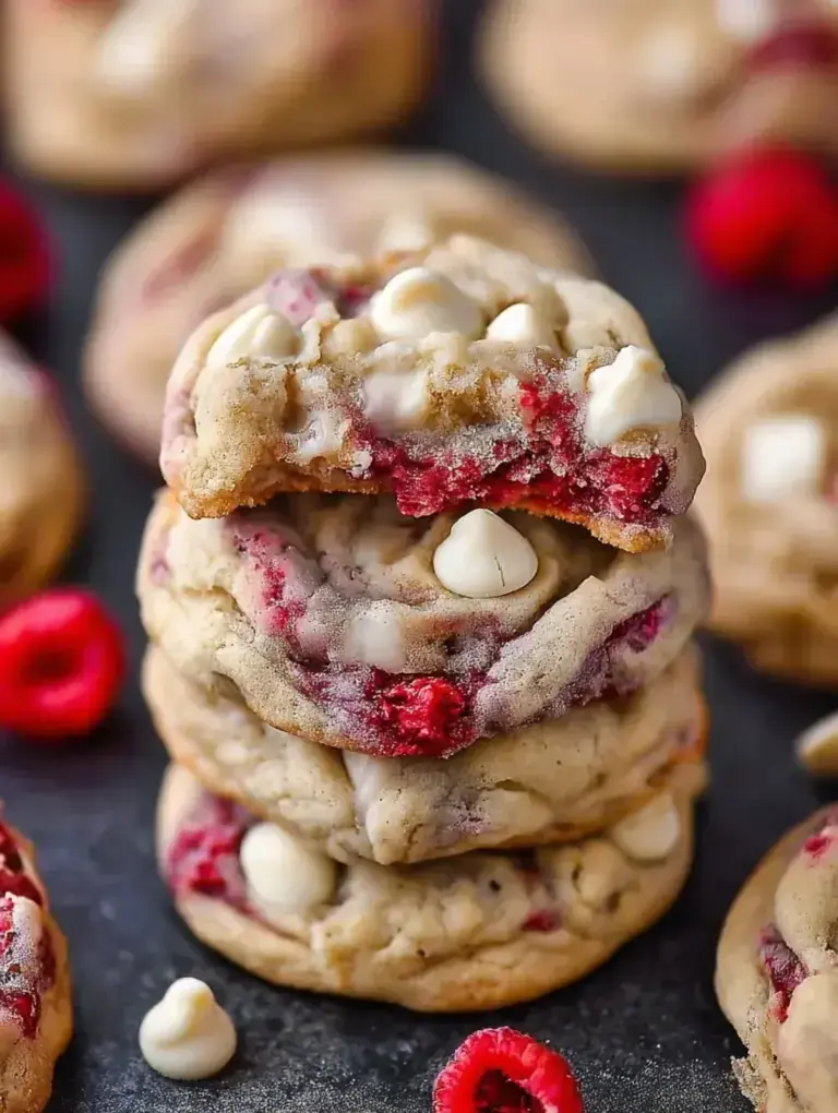 White Chocolate Raspberry Cookies - easy dessert recipe